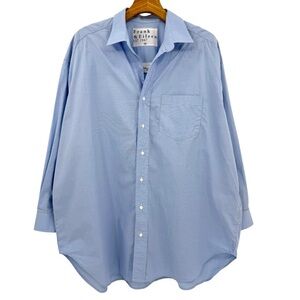 Frank & Eileen MACKENZIE One-Size Button-Up Shirt Superlux Cotton in French Blue